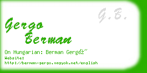 gergo berman business card